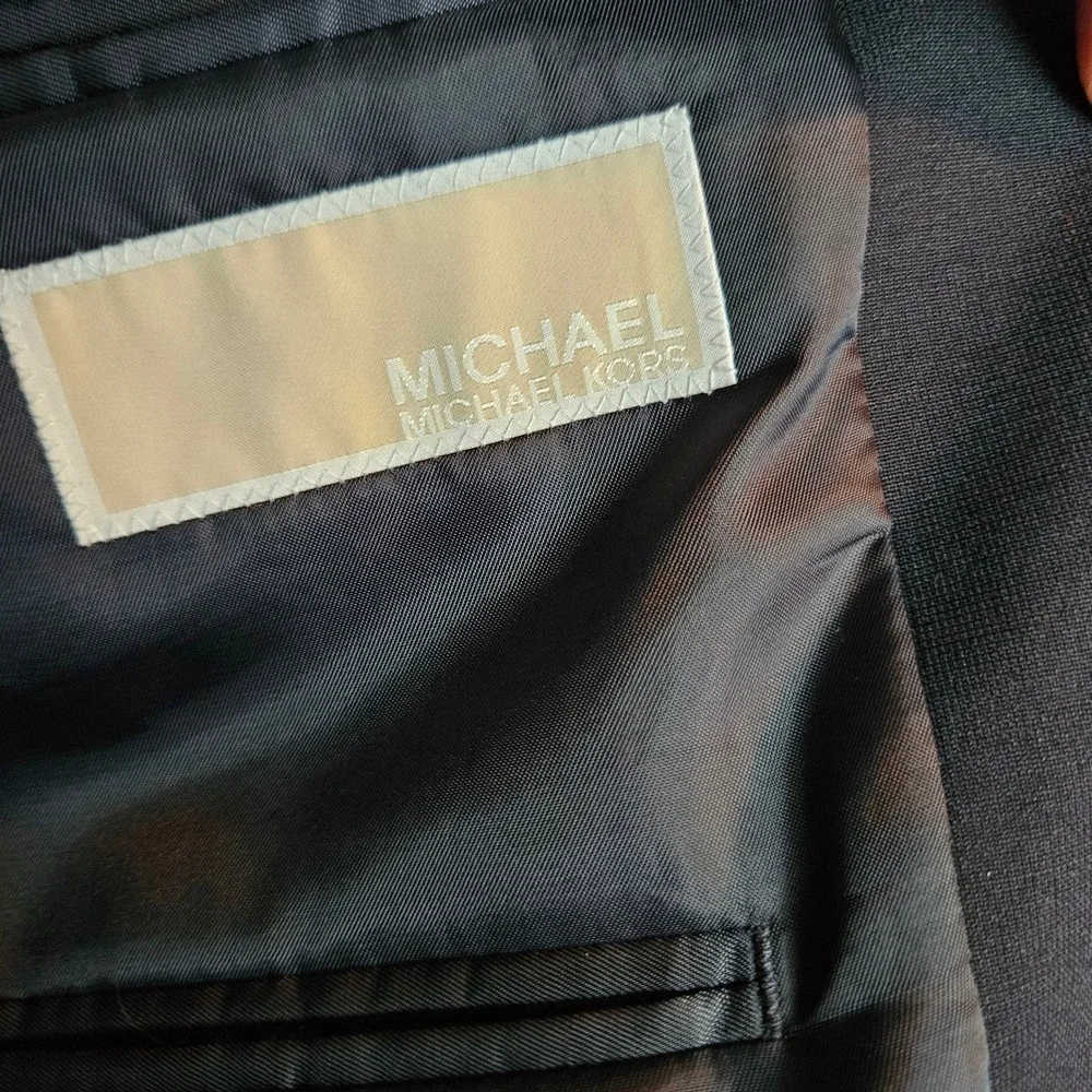 Michael Kors Sport Coat Blazer Mens 40 Navy Blue Silver Crest Buttons Two Button